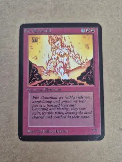 Magic the Gathering Alpha Fire Elemental Card MTG Alpha NM / LP CORNER MARK - Image 1