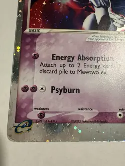 Pokemon Mewtwo EX TCG Ruby and Sapphire Holo Ultra Rare Card 101/109 MP - Image 4
