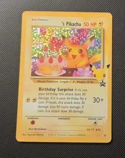 Pokemon Pikachu TCG Birthday Celebrations Holo Rare Card #24 Classic Collection - Image 1