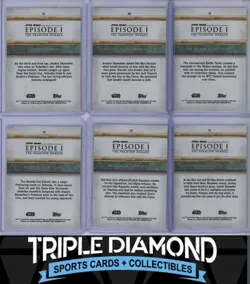 2024 Topps Chrome Star Wars Sapphire Lot of 6 Phantom Menace Cards Y256 - Image 2