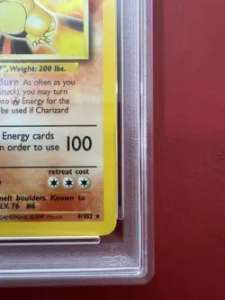 Charizard 4/102 Holo Rare Base Unlimited Pokemon Card PSA 7 New Cert - Image 5