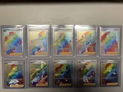 Pokemon TCG Rainbow Rare Trainer Lot Of 10 Secret Rare Cards Sword & Shield Era - Image 1