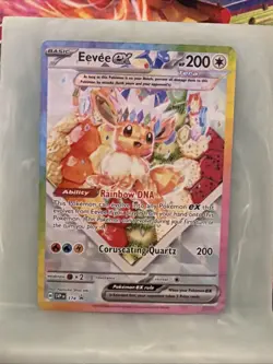 Pokemon TCG Prismatic Evolutions Eevee EX 174 Black Star Promo Card NM Condition - Image 1