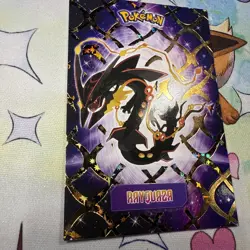 Gold Box Hit Holo Rayquaza Textured Shinny Database Non-TCG Pokemon Card - Image 2