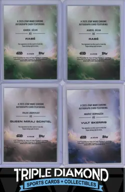 2025 Topps Chrome Star Wars Lot of 4 Autographs Auto Cards #/99 Y252 - Image 2