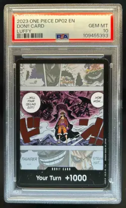 2023 One Piece DP02 Don!! Card Luffy #NNO PSA 10 GEM MT - Image 1