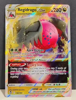 Pokemon TCG Regidrago VSTAR 136/195 SWSH Silver Tempest Ultra Rare Card F - Image 1