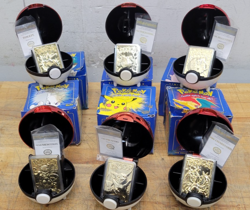 Pokemon 23K Gold Plated Trading Cards 1999 Burger King Full Set w/ COA and Boxes - Image 1
