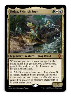 Helga, Skittish Seer - 217 BLB: Bloomburrow M Normal NM - Image 1