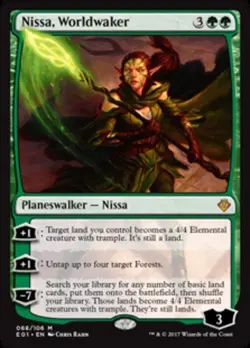 1x Nissa, Worldwaker Light Play, English Archenemy: Nicol Bolas MTG Magic - Image 1