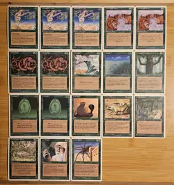 Magic The Gathering Green 4th Edition Lot of 18 LP - Image 1