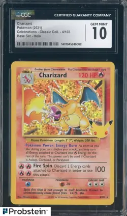 2021 Pokemon Celebrations Classic coll #4/102 Charizard Base Set Holo CGC 10 - Image 1