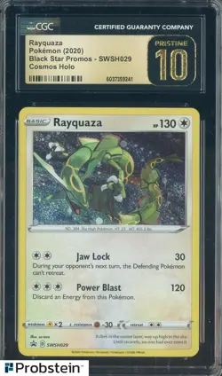 2020 Pokemon Blakc Star Promos BSP SWSH029 Rayquaza Cosmos Holo CGC 10 PRISTINE - Image 1
