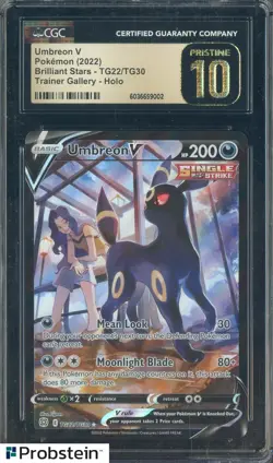 2022 Pokemon Brilliant Stars TG22/TG30 Umbreon V Trainer Gallery CGC 10 PRISTINE - Image 1