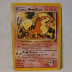 Blaine's Growlithe 62/132 Common Pokemon Gym Challenge Unlimited WOTC NM/LP 2000 - Image 1
