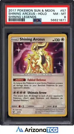 Pokemon 2017 Shining Arceus 57/73 Holo Shining Legends PSA 8 - Image 1