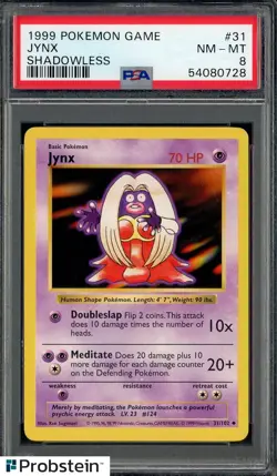 1999 Pokemon TCG Shadowless #31 Jynx PSA 8 NM-MT - Image 1