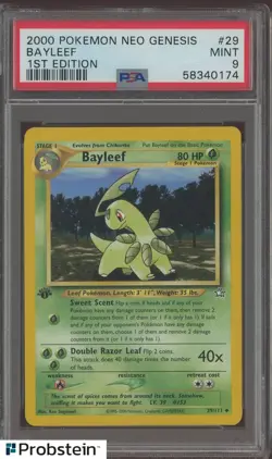 2000 Pokemon TCG Neo Genesis 1st Edition #29 Bayleef PSA 9 MINT - Image 1