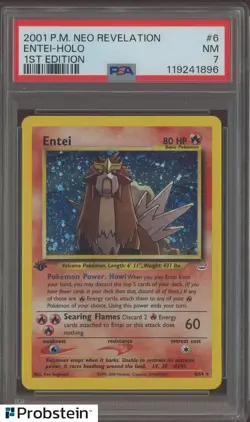 2001 Pokemon TCG Neo Revelation 1st Edition #6 Entei Holo PSA 7 NM - Image 1