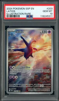 2024 Pokemon SSP En Illustration Rare #203 Latios PSA 10 GEM MINT - Image 1