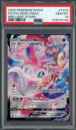 2022 Pokemon SWSH Brilliant Stars #TG15 Sylveon Vmax FA PSA 10 GEM MINT - Image 1