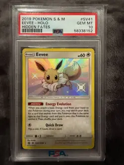 POKEMON EEVEE SUN MOON HIDDEN FATES SHINY VAULT SV41 PSA 10 GEM MINT - Image 1