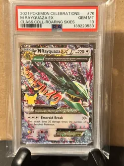 M Rayquaza EX 76/108 Celebrations 25th Anniversary Pokemon Roaring PSA 10 #76 - Image 1