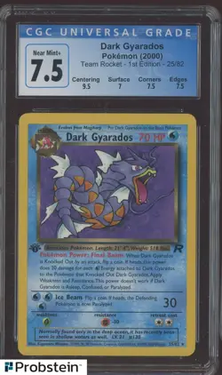 2000 Pokemon TCG Team Rocket 1st Edition #25 Dark Gyarados CGC 7.5 NEAR MINT+ - Image 1