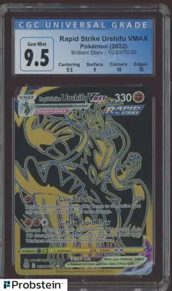2022 Pokemon TCG Brilliant Stars #TG30 Rapid Strike Urshifu VMAX CGC 9.5 GEM MT - Image 1