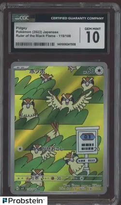 2023 Pokemon TCG Japanese Ruler Of The Black Flame #118 Pidgey CGC 10 GEM MINT - Image 1