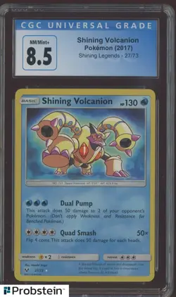 2017 Pokemon TCG Shining Legends #27 Shining Volcanion CGC 8.5 NM/MINT+ - Image 1