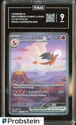 2023 Pokemon Scarlet & violet 151 Set #199 Charizard Ex SIR TAG Score 936 MINT 9 - Image 1
