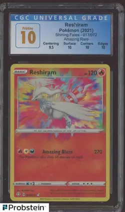 2021 Pokemon TCG Shining Fates #017 Reshiram Amazing Rare CGC 10 PRISTINE - Image 1