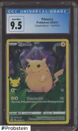 2021 Pokemon TCG Celebrations #005 Pikachu CGC 9.5 GEM MINT - Image 1