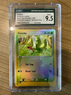 Pokemon TCG Treecko #3 Reverse Holo Black Star Promo 2003 Pokemon League CGC 9.5 - Image 1