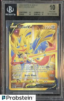 2020 Pokemon SWSH #211 Zacian SCR BGS 10 PRISTINE - Image 1