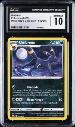 2025 POKEMON MCDONALD'S COLL #009/015 UMBREON CGC 10 GEM MINT - Image 1