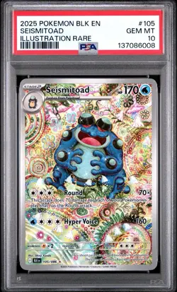 PSA 10 Pokemon TCG Seismitoad Illustration Rare Black Bolt 105/086 - Image 1