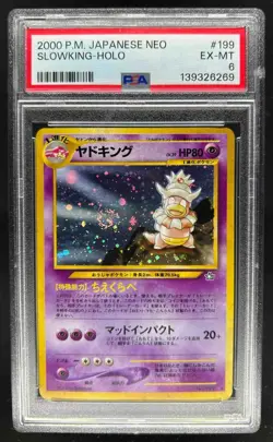 2000 Pokemon Neo Gold, Silver, to a New World (JP) Slowking Rare Holo #199 PSA 6 - Image 1