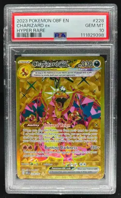 2023 Pokemon SV Obsidian Flames OBF EN Charizard ex #228/197 PSA 10 - Image 1