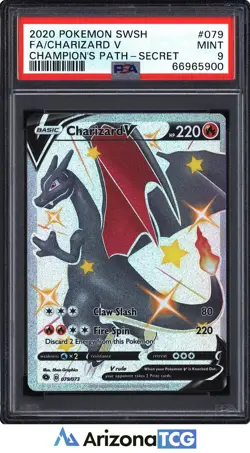 Pokemon 2020 Charizard V 079/073 Full Art Secret Rare Champion's Path PSA 9 - Image 1