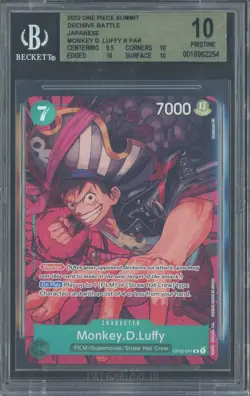 2022 One Piece Summit Decisive Battle Japanese Monkey D. Luffy BGS 10 PRISTINE - Image 1