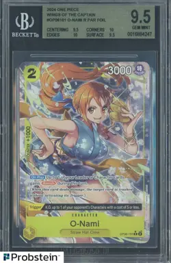 2024 One Piece Wings of Captain OP06101 O-Nami Foil BGS 9.5 GEM MINT - Image 1