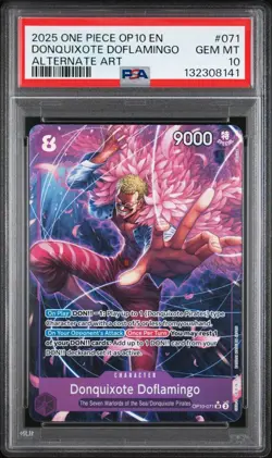 2025 One Piece 10 En Royal Blood Donquixote Doflamingo Alternate Art #071 PSA 10 - Image 1