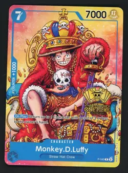 Monkey.D.Luffy (2nd Anniversary Stamped) P-043 One Piece Promo Non Foil - Image 1