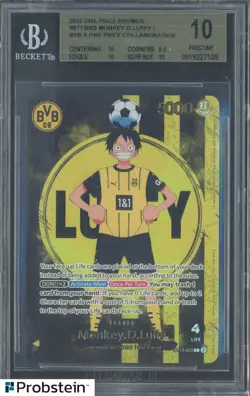 2025 ONE PIECE PROMOS BVB X ONE PIECE MATCH DAY 2025 #003 MONKEY D. LUFFY BGS 10 - Image 1