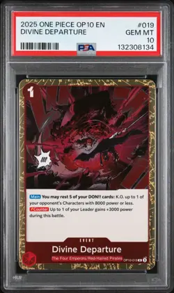 2025 One Piece OP10 En Divine Departure #019 PSA 10 Gem Mint - Image 1