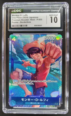 2024 ONE PIECE CCG JAPANESE MONKEY D. LUFFY BORDERLESS PROMO P-055 CGC 10 RC7 - Image 1