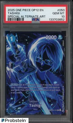 2025 One Piece OP12 EN Special Alternate Art #050 Tashigi PSA 10 GEM MINT - Image 1