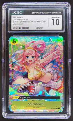 2024 ONE PIECE CCG SHIRAHOSHI GAMES FEST OP03-116 CGC 10 RC7 - Image 1